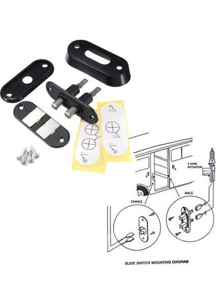 Vw T4 Ford Araç Van Alarm Merkezi Kilit Sistemi Için Siyah Sürgülü Kapı Kontak Anahtarı (Yurt Dışından) fiyatları