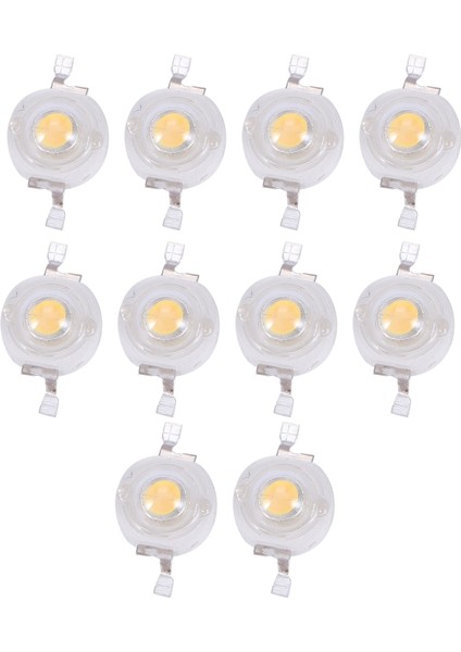 10 Adet Yüksek Güçlü 2 Pin 3W Sıcak Beyaz LED Boncuk Yayıcı 100-110LM (Yurt Dışından)