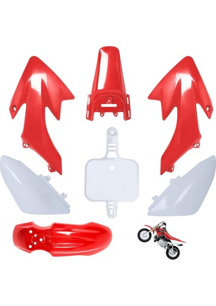 CRF50 Plastik Kiti Pit Bike Parçaları Kaplamalar Çamurluklar Kırmızı+Beyaz (Yurt Dışından) modelleri