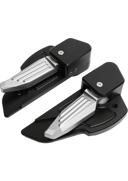 Vespa PRIMAVERA150 Siyah+Gümüş Için Otomatik Katlanır Arka Ayak Pedalı (Yurt Dışından)