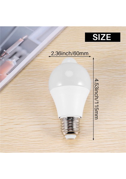 12W Hareket Sensörlü Ampul, Dış/iç Mekan Hareketle Aktifleşen Güvenlik LED Ampulü, 1000LM, E26/B22, 3500K Sıcak Beyaz (Yurt Dışından)