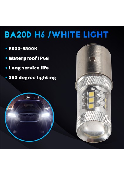 80W BA20D H6 Beyaz 16 LED Motosiklet/moped/atv Far Ampulü (Yurt Dışından) indirimleri