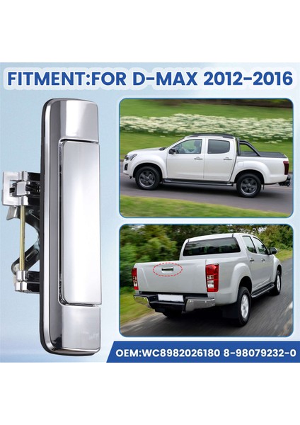 Isuzu D-Max Colorado 12-16 Bagaj Kapağı Kolu Döşeme Plakası A Için Krom Bagaj Kapağı Döşeme Kapağı WC8982026180 8-98079232-0 (Yurt Dışından) indirimleri