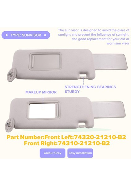 Toyota Scion Tc 2005-2015 Için Araç Güneşliği Iç Güneşlik 74310-21210-B2 Sağ (Yurt Dışından) modelleri