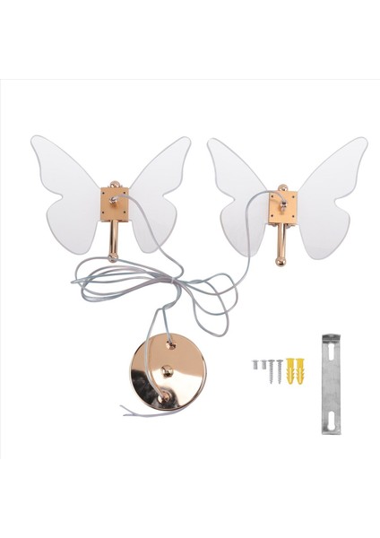 Kelebek LED Kolye Işıkları Nordic Altın Başucu Avize Aydınlatma Oturma Odası Yatak Odası Başucu Lambası B (Yurt Dışından)