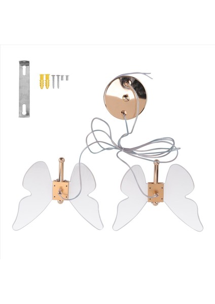 Kelebek LED Kolye Işıkları Nordic Altın Başucu Avize Aydınlatma Oturma Odası Yatak Odası Başucu Lambası B (Yurt Dışından) fiyatları