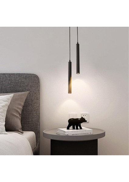 6W Modern LED Chandelier Double Başlı Minimalist Uzun Çizgi Lambası Salon Yatak Odası Mutfak B (Yurt Dışından) fırsatları