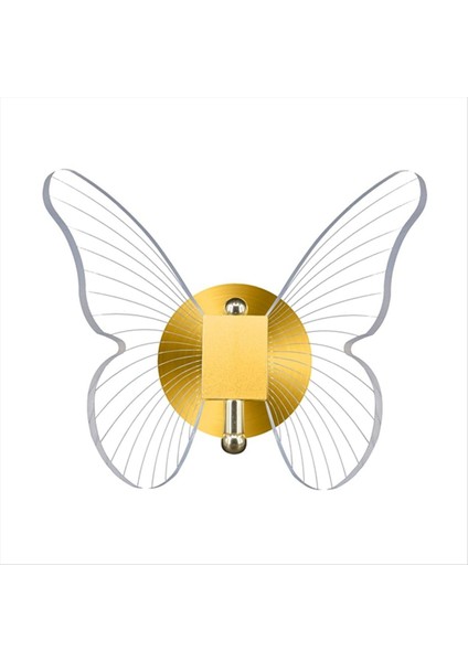 10W Dimmabable Kelebek Duvar Lambası Altın Kelebek Duvar Lambası Modern Basit Işık Ev Dekorasyon (Yurt Dışından)