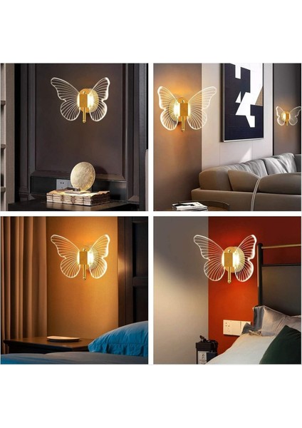 10W Dimmabable Kelebek Duvar Lambası Altın Kelebek Duvar Lambası Modern Basit Işık Ev Dekorasyon (Yurt Dışından) fiyatları