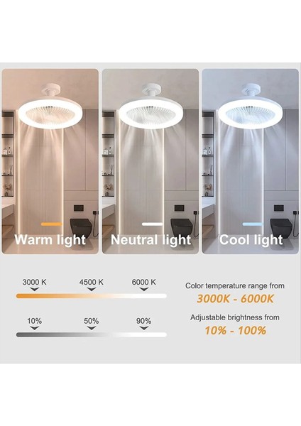 Uzaktan Kumanda ve Işık Lambası Fanı E27 Dönüştürücü Tabanı Akıllı Sessiz Tavan Fanları, 2 Adet Tavan Fanlar (Yurt Dışından) fiyatları