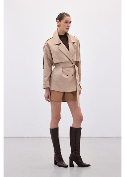 Kadın Kısa Trençkot 1918-6618