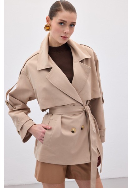 Kadın Kısa Trençkot 1918-6618 indirimleri