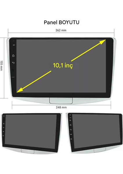 Volkswagen Passat 2005-2014 Yıl Uyumlu 10 Inç 2 GB Ram 32 GB Hafıza Multimedya Carplay Navigasyon Kamera modelleri