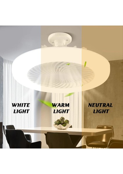 Uzaktan Kumanda ve Işık Lambası Fanı E27 Dönüştürücü Tabanı Akıllı Sessiz Tavan Fanları, 2 Adet Tavan Fanlar (Yurt Dışından) indirimleri