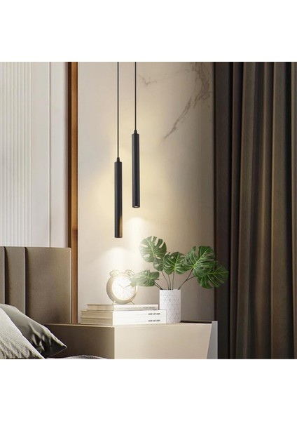 6W Modern LED Avize Çift Başlı Minimalist Uzun Çizgi Lambası Oturma Odası Yatak Odası Mutfak C (Yurt Dışından) indirimleri