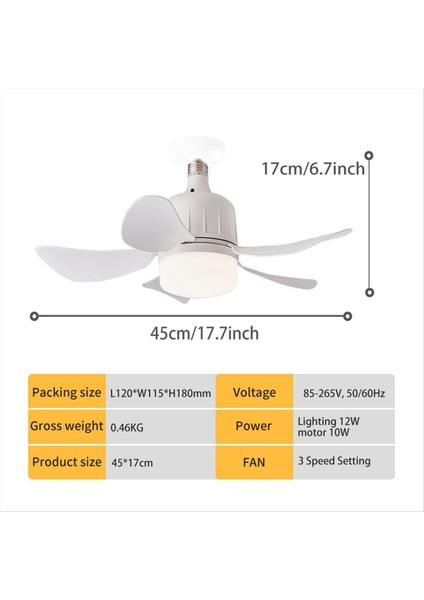 LED Tavan Fanı Işık E27, Oturma Odası, Çalışma, Ev Kullanımı Için Uygun, 85-265V Için Uzaklıktaki Uzaktan Kumandalı (Yurt Dışından) indirimleri