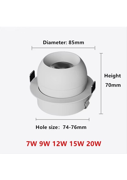 Gömülü Dönen LED Downlights Anti Parlama Koçanı Nokta Işıkları Tavan Lambası Ev Aydınlatması (Yurt Dışından) indirimleri