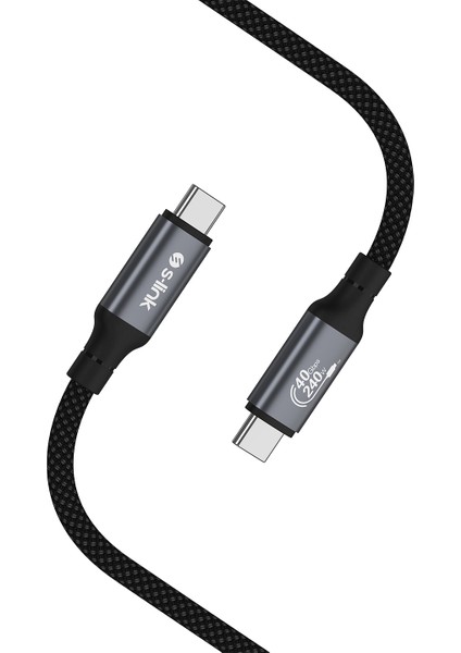 Armor Dcc-01 240W 1.2m Type-C To Type-C Örgülü Metal Başlıklı 8k 60HZ Siyah Data ve Hızlı Şar