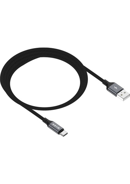 Armor Uc-01 12W 1.2m USB To Type-C Pd Örgülü Metal Başlıklı Siyah Hızlı Şarj Kablosu modelleri