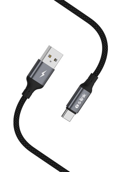 Armor Uc-01 12W 1.2m USB To Type-C Pd Örgülü Metal Başlıklı Siyah Hızlı Şarj Kablosu indirimleri