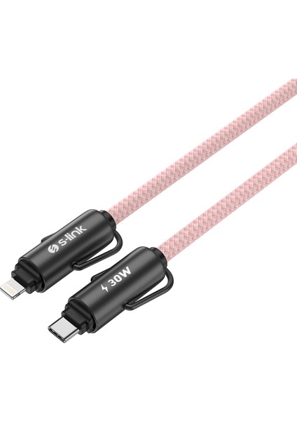 Armor Boyun Askılı Al-01 30W 1.2m Type-C To Lightning Pd Örgülü Metal Başlıklı Pembe Hızlı Şa fırsatları