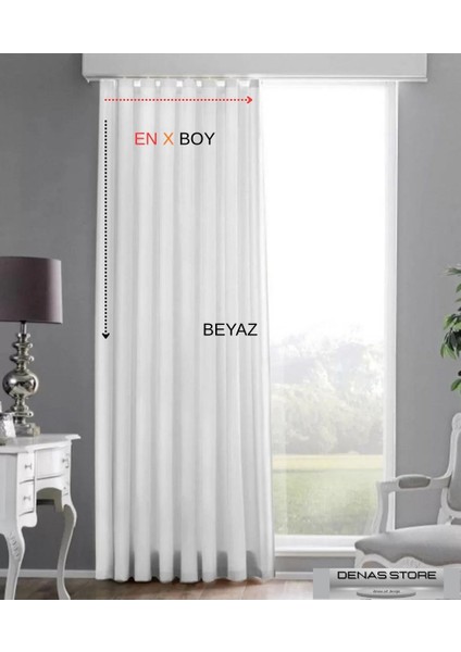 Saten Güneşlik Perde Beyaz - Krem