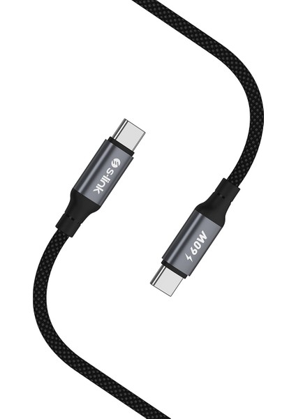 Armor Cc-01 60W 1.2m Type-C To Type-C Pd Örgülü Metal Başlıklı Siyah Hızlı Şarj Kablosu indirimleri