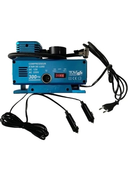 220 Volt-12 Volt 250 Psi Geniş Uygulama Yelpazesi Kompresör Lastik Hava Şişirme Oto Pompası