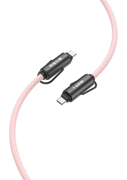 Armor Boyun Askılı Ac-01 60W 1.2m Type-C To Type-C Pd Örgülü Metal Başlıklı Pembe Hızlı Şarj modelleri