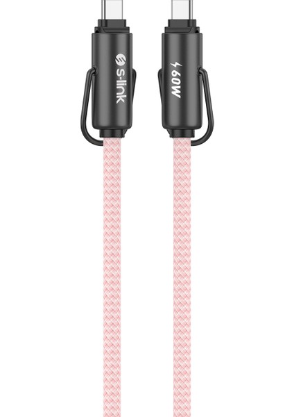 Armor Boyun Askılı Ac-01 60W 1.2m Type-C To Type-C Pd Örgülü Metal Başlıklı Pembe Hızlı Şarj fırsatları