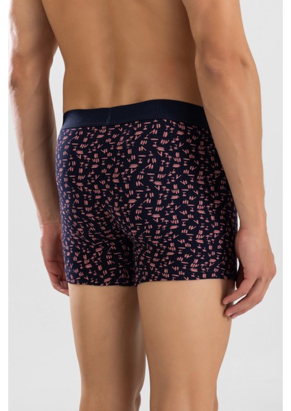 Erkek Desenli Likralı Pamuklu Desenli Boxer 1424 Turuncu modelleri