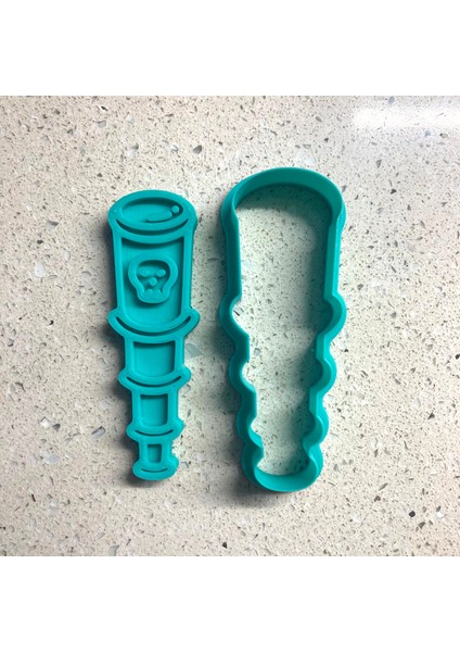 Korsan Dürbünü Kurabiye Kalıbı ve Damga Seti | Teleskop Figürlü | Denizci, Macera Temalı Parti | Şeker Hamuru fırsatları