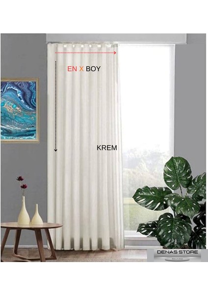 Saten Güneşlik Perde Beyaz - Krem