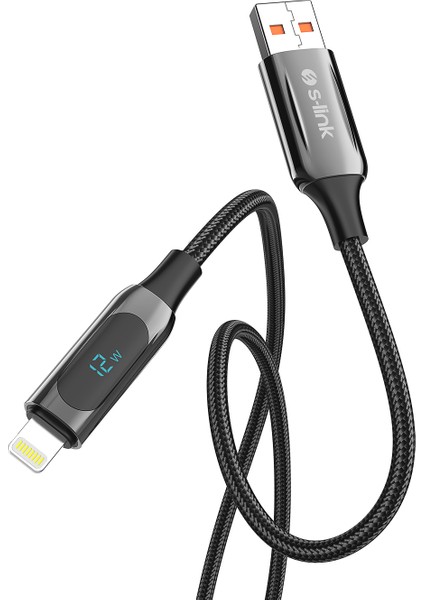 Armor LED UL-012 12W 1m USB To Lightning Pd Örgülü LED Başlıklı Siyah Hızlı Şarj Kablosu fiyatları