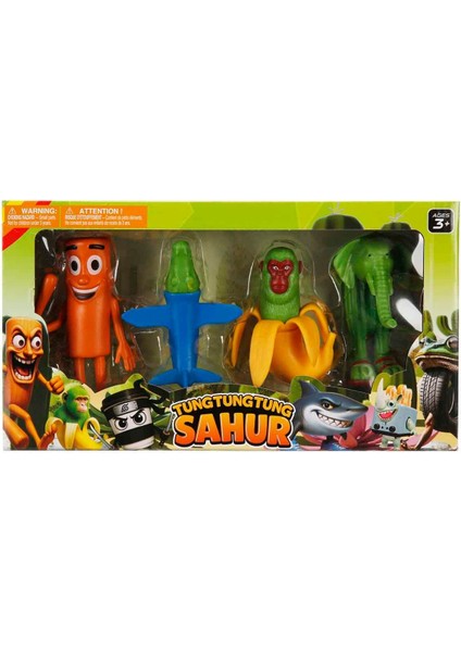 Brainrot Tung Tung Tung Sahur 4’lü Figür Paketi - Maymun - Chimpanzini Bananini’li Paket modelleri