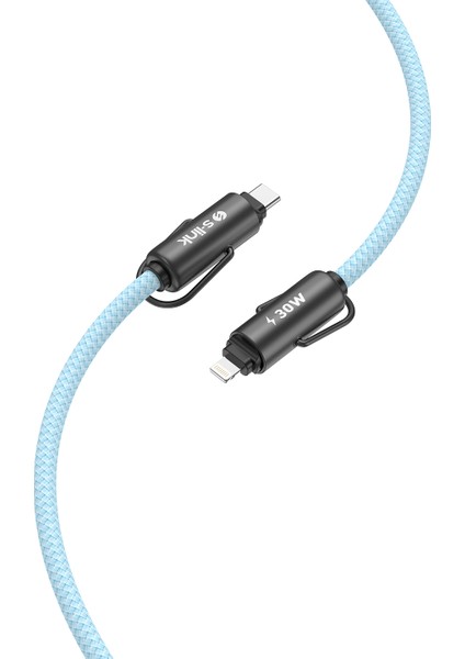 Armor Boyun Askılı Al-01 30W 1.2m Type-C To Lightning Pd Örgülü Metal Başlıklı Mavi Hızlı Şar fırsatları