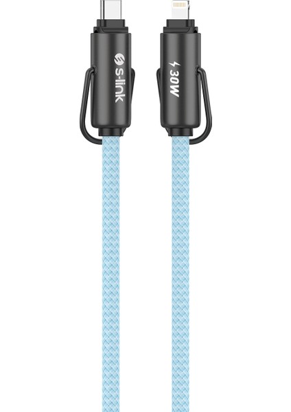 Armor Boyun Askılı Al-01 30W 1.2m Type-C To Lightning Pd Örgülü Metal Başlıklı Mavi Hızlı Şar indirimleri