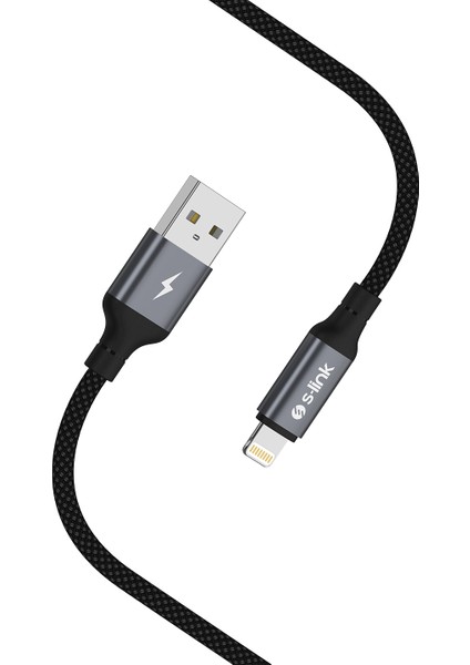 Armor Ul-01 12W 1.2m USB To Lightning Pd Örgülü Metal Başlıklı Siyah Hızlı Şarj Kablosu indirimleri
