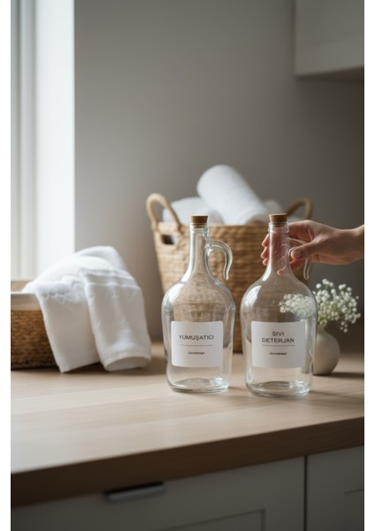 Turuncu Dekoratif Mantar Kapaklı 1500 ml Sıvı Deterjan ve Yumuşatıcı Şişe fırsatları