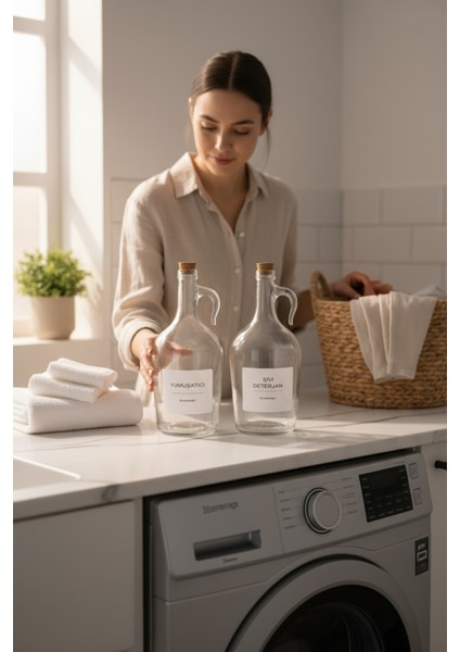 Turuncu Dekoratif Mantar Kapaklı 1500 ml Sıvı Deterjan ve Yumuşatıcı Şişe indirimleri