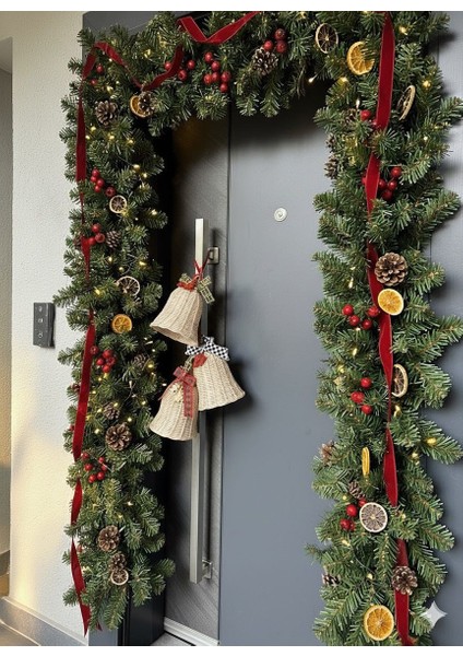 Üçlü Set Rattan Bambu Çan Kapı Süsü Yılbaşı fiyatları