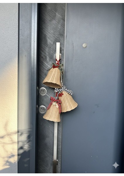 Üçlü Set Rattan Bambu Çan Kapı Süsü Yılbaşı indirimleri