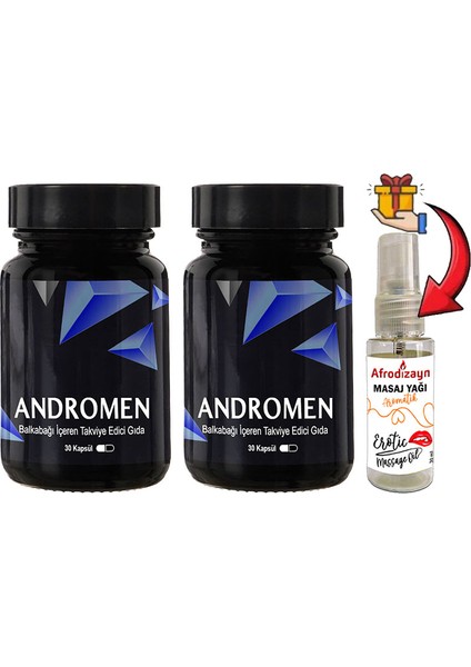 Anrdomen 2 Kutu Erkeklere Özel Yoğun Balkabağı Ekstratı Içeren 30 Lu Formül + Afrodizayn Masaj Yağı 30 ml