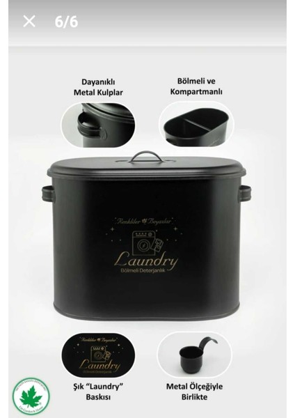 Bölmeli Metal Kapaklı Ölçekli Çok Amaçlı Deterjanlık, Siyah indirimleri
