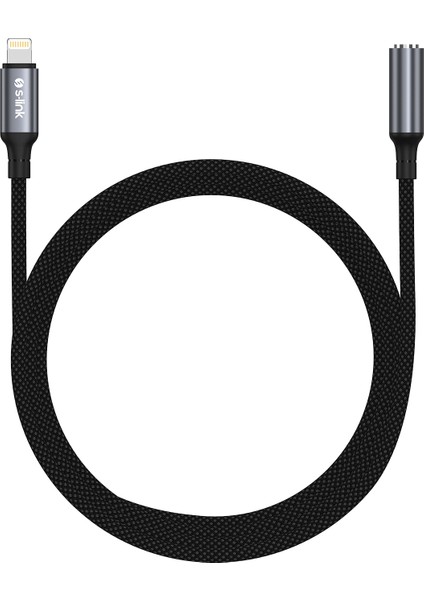 Armor Fl-01 15CM Lightning To F Aux Örgülü Metal Başlıklı Siyah Ses Kablosu fiyatları