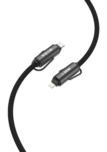 Armor Boyun Askılı Al-01 30W 1.2m Type-C To Lightning Pd Örgülü Metal Başlıklı Siyah Hızlı Şa modelleri