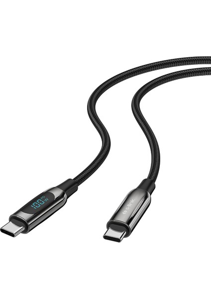 Armor LED LCC-0100 100W 1m Type-C To Type-C Pd Örgülü LED Başlıklı Siyah Hızlı Şarj Kablosu modelleri