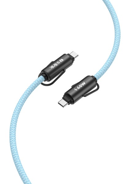 Armor Boyun Askılı Ac-01 60W 1.2m Type-C To Type-C Pd Örgülü Metal Başlıklı Mavi Hızlı Şarj K modelleri