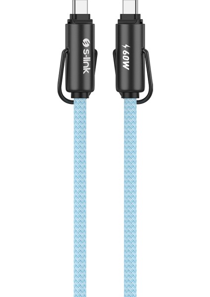 Armor Boyun Askılı Ac-01 60W 1.2m Type-C To Type-C Pd Örgülü Metal Başlıklı Mavi Hızlı Şarj K fırsatları