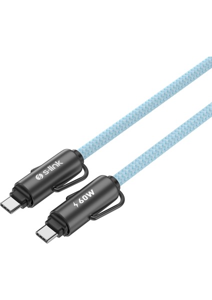 Armor Boyun Askılı Ac-01 60W 1.2m Type-C To Type-C Pd Örgülü Metal Başlıklı Mavi Hızlı Şarj K indirimleri